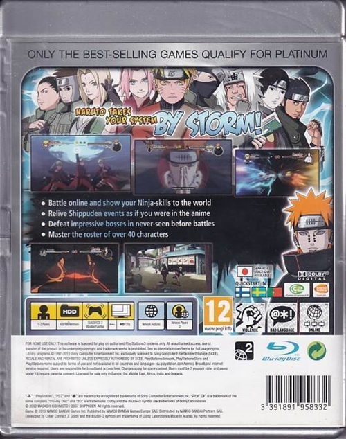 Naruto Shippuden Ultimate Ninja Storm 2 - Platinum - PS3 (B Grade) (Genbrug)